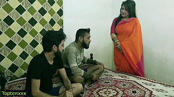 Malkin Aunty’s Wild Threesome With Two Young Studs—moaning In Clear Hindi!