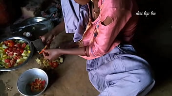 Cooking Up A Feast In The Kitchen, This Perfect Wife Serves A Hot, Steamy Dish Right On The Counter