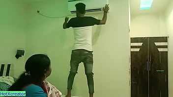 Desperate Indian Housewife Gets Railed By The Ac Repairman While Her Husband Is Away