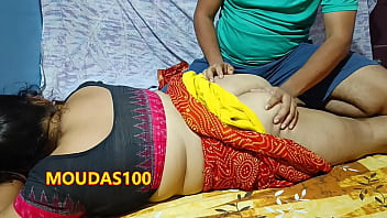 Sultry Desi Bride Nisha’s Sheer Saree Seduction: A Sensual Full-body Massage