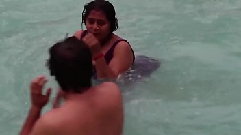 Sultry Desi Aunty Flaunts Her Luscious Curves In The Pool