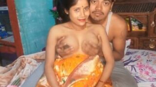 Intimate Desi Couple’s Passionate Embrace During Pregnancy