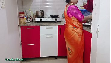 Desi Bhabhi’s Spicy Kitchen Encounter: Taken Hard By A Massive Cock